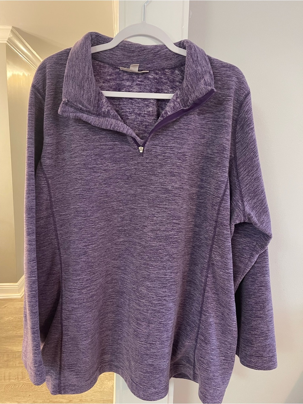 Purple Quarter-Zip Women's Pullover Top